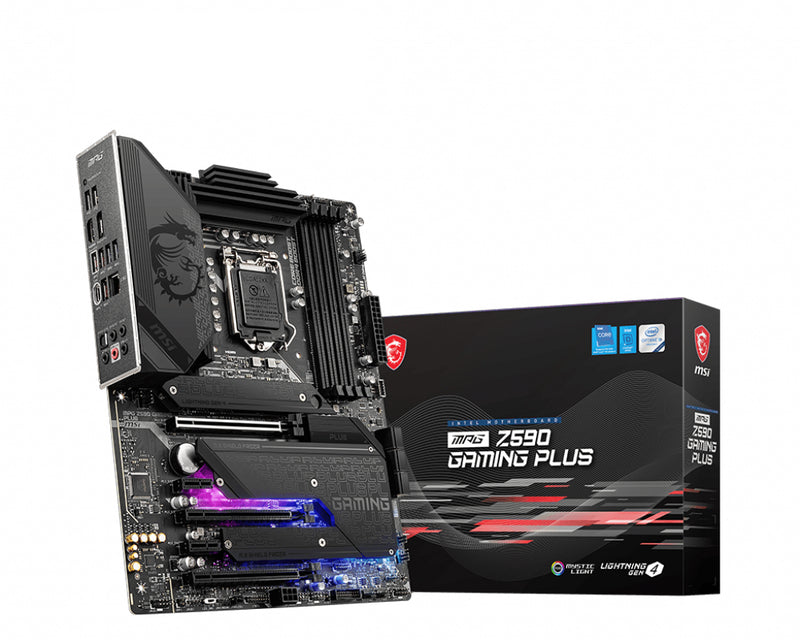 #MSI MPG Z590 GAMING PLUS ATX Motherboard, 4x DDR4, 3x PCI-E x16, 2x PCI-E x1, 6x SATAIII, 3x M.2, RAID 0/1/5/10, 1x USB-C, 5x USB 3.2