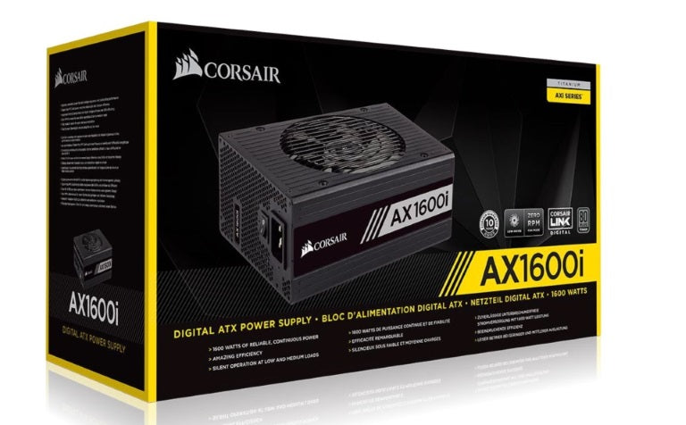 Corsair 1600W AX 80+ Titanium Digital Fully Modular 140mm FAN, ATX Power Supply, PSU, Years Warranty.